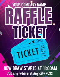 White Maximalist Raffle Ticket Poster Flyer (us Letter) template