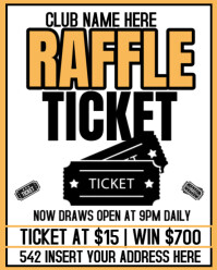 White Maximalist Raffle Ticket Poster Instagram Portrait template