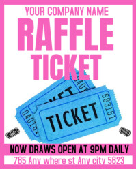 White Maximalist Raffle Ticket Poster Instagram Portrait template
