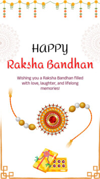 White Maximalist Raksha Bandhan Day Celebration  Instagram Story template