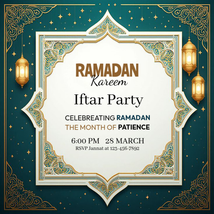 White Maximalist Ramadan Ad Template Instagram Post Instagram Post