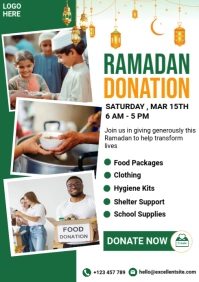 White Maximalist Ramadan Donation A4 template