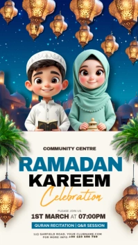 White Maximalist Ramadan Kareem  Instagram Story template