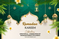 White Maximalist Ramadan Mubarak Best Wishes, Label Étiquette template