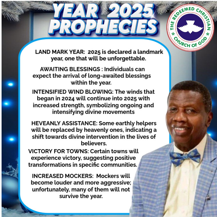 White Maximalist Rccg 2025 Prophesies Instagram Post Template ...