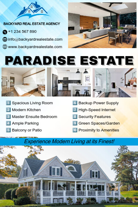 White Maximalist Real Estate Ad Poster Template | PosterMyWall