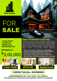 White Maximalist Real Estate Flyer A4 template
