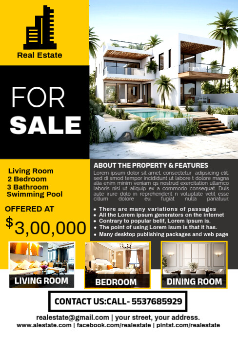 Copy of White Maximalist Real Estate Flyer A5 | PosterMyWall