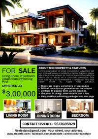 White Maximalist Real Estate Flyer A5 template