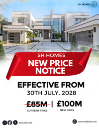Biały Real Estate Price Notice Flyer Template