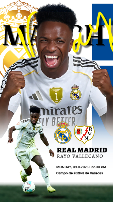 White Maximalist Real Madrid Match Day Instagram Story Template ...