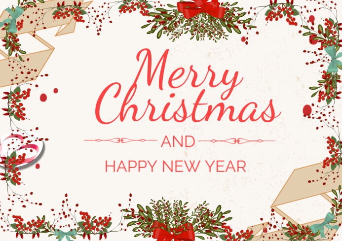 Copy of White Maximalist Red Christmas greeting A4 template | PosterMyWall