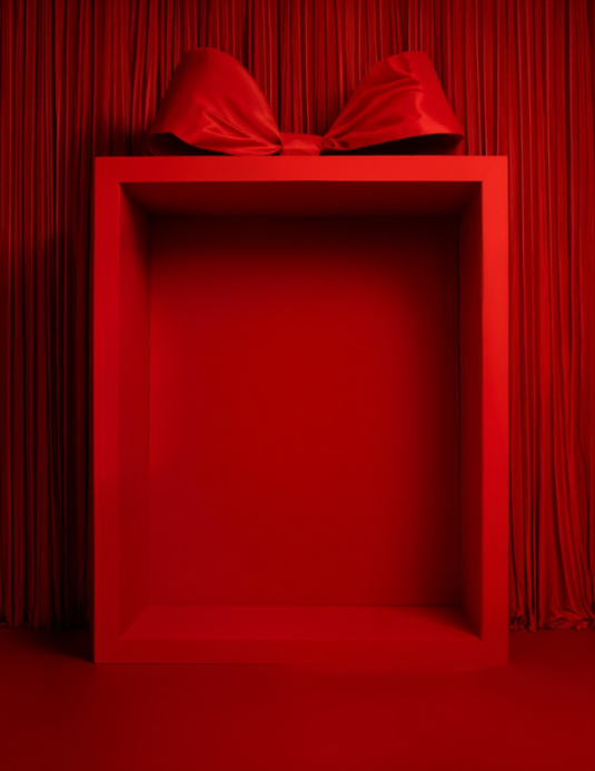White Maximalist Red Gift Box Frame Backdrop/christmas Holiday Photo ...