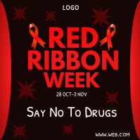 Black Red Ribbon Week Instagram Post Template