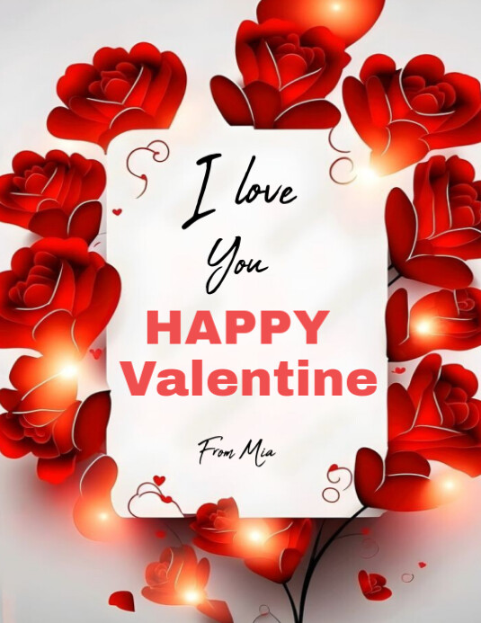 White Maximalist Red Valentine Love Flyer (us Letter) template