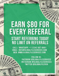 White Maximalist Referral Program Flyer (us Letter) template