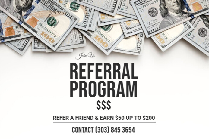 White Maximalist Referral Program Label template