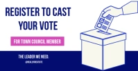 White Maximalist Register To Vote Flyer Template Facebook Group Cover Photo