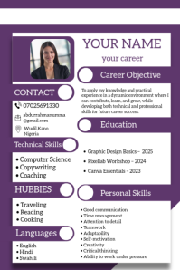 White Maximalist Resume Poster template