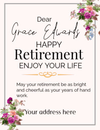 White Maximalist Retirement  Flyer (us Letter) template