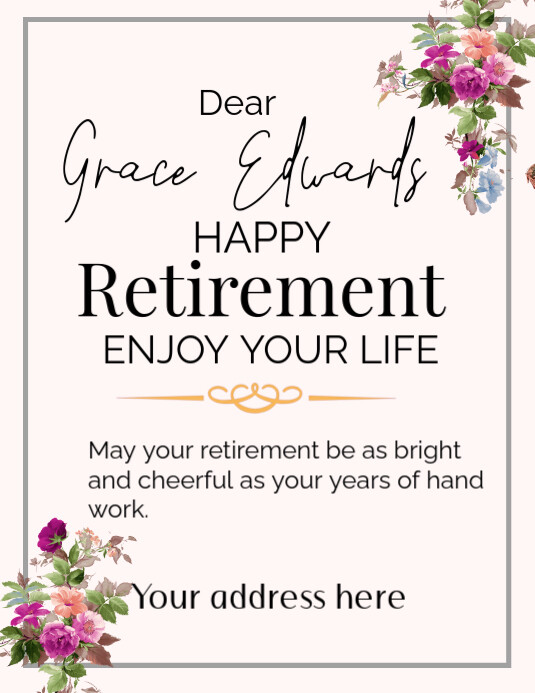 White Maximalist Retirement  Flyer (us Letter) Pamflet (VSA Brief) template