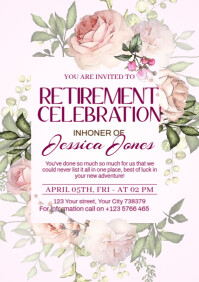 White Maximalist Retirement Party  A3 template