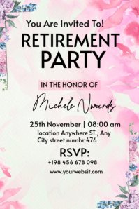 White Maximalist Retirement Party Invitation  Poster Plakat template