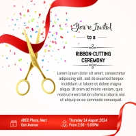 White Maximalist Ribbon Cutting Ceremony Even Pos Instagram template