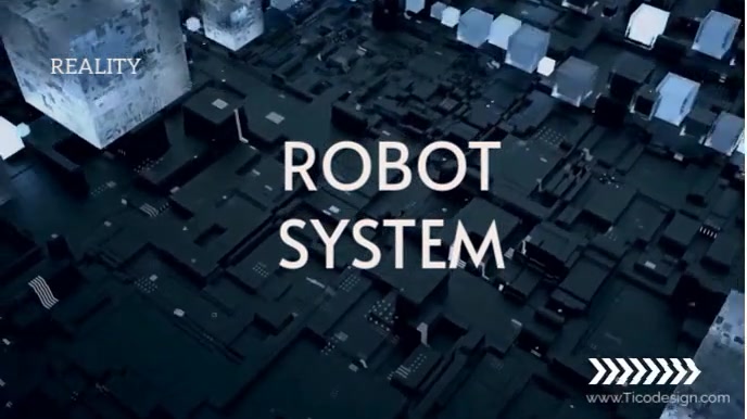 White Maximalist Robot Digital Display (16:9) template