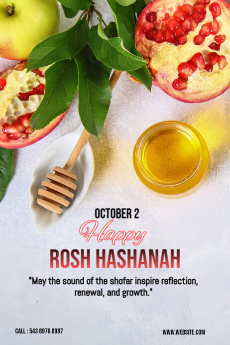 Plantilla de White Maximalist Rosh Hashanah Poster | PosterMyWall