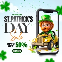 White Maximalist Saint Patrick's Day Sale Instagram Post template