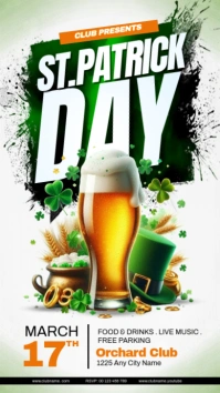 White Maximalist Saint Patrick  Instagram Story template