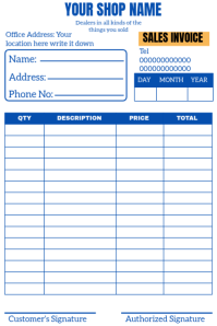 White Maximalist Sales Invoice  Banner 4' × 6' template