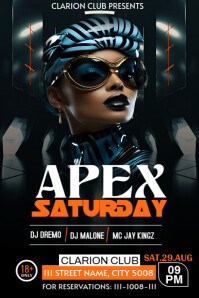 White Maximalist Saturday Night Party  Poster template