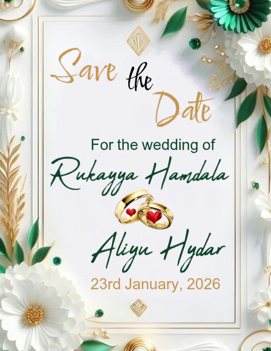 White Maximalist Save The Date  Flyer (us Letter) Pamflet (VSA Brief) template