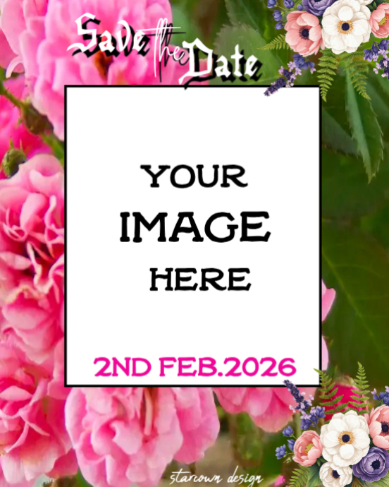 Plantilla de White Maximalist Save The Date Instagram Portrait ...