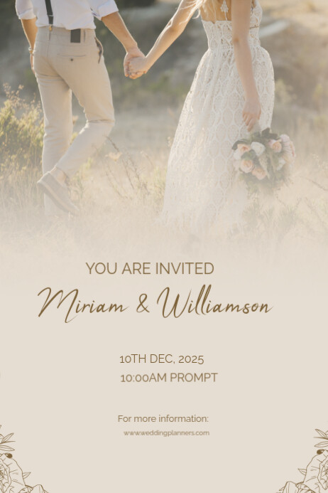 White Maximalist Save The Date Poster template
