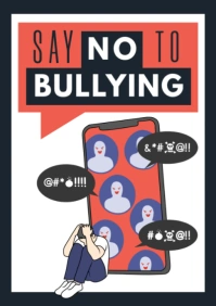 White Maximalist Say No To Bullying A2 template
