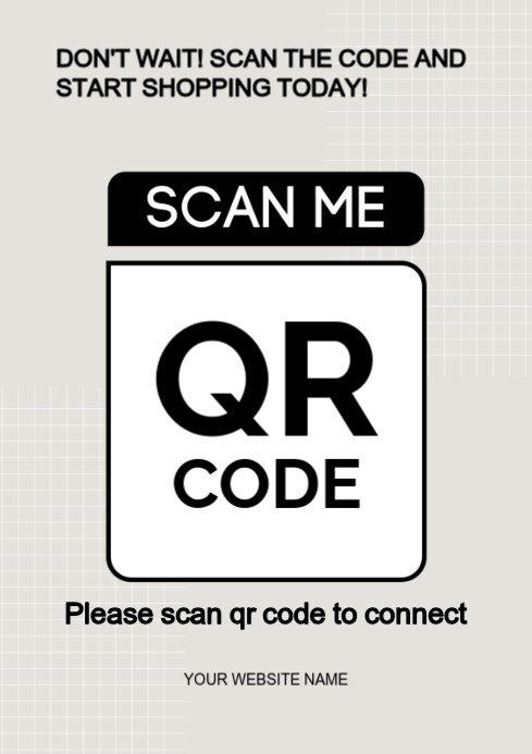 White Maximalist Scan Qr Code For Payment Flyers  A4 template