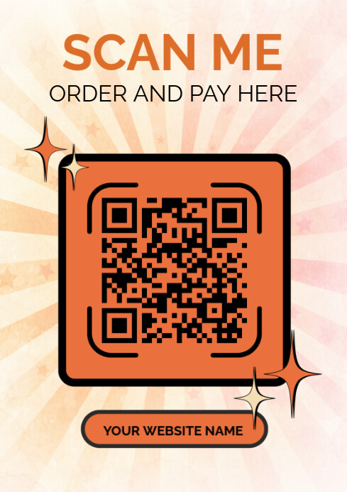 White Maximalist Scan Qr Code To Payment  A4 template
