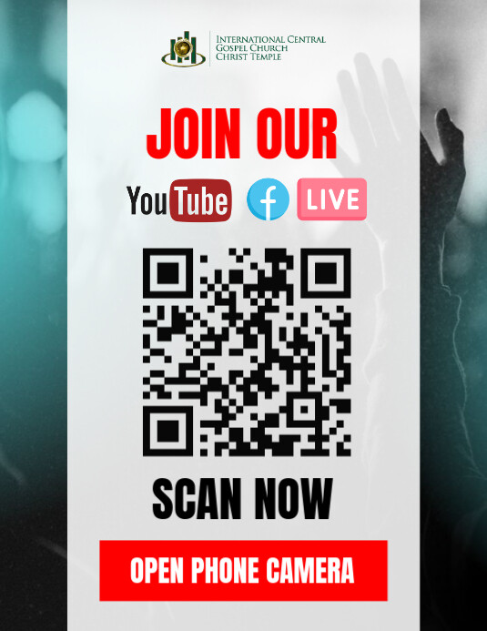 White Maximalist Scan To Watch Livestream | Editable Wifi Church Live Stream Flyer Flyer (us Letter) template