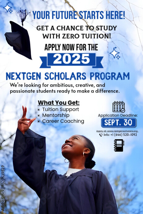 White Maximalist Scholarship Program Template Poster | PosterMyWall