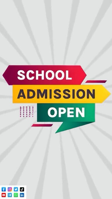 White Maximalist School Admission Open Youtube Short template