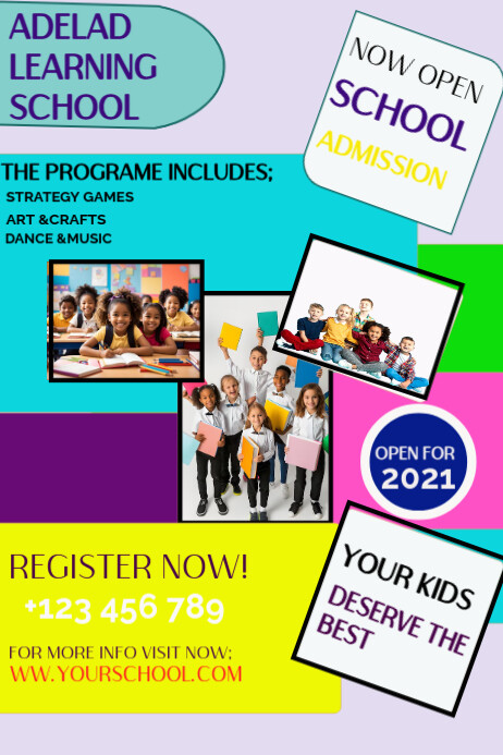 Plantilla de White Maximalist School Admission Poster | PosterMyWall