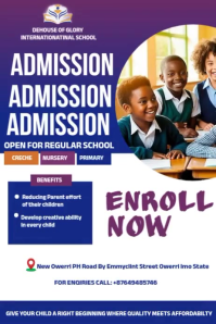 White Maximalist School Admission Poster School Enrollment Poster Poster template