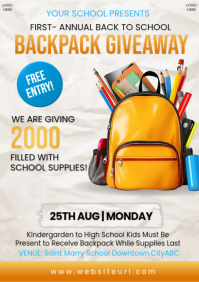 White Backpack Giveaway Event A5 Template