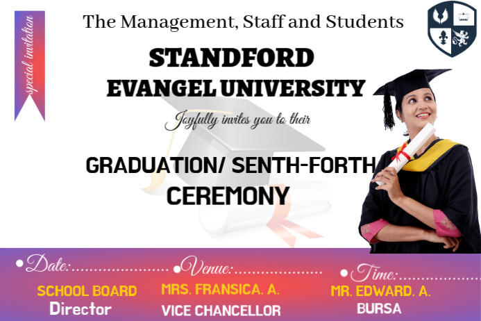 White Maximalist School Graduation Flyer Poster Plakkaat template