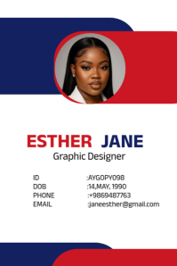 สีขาว Graphic Designer ID Card Poster Template