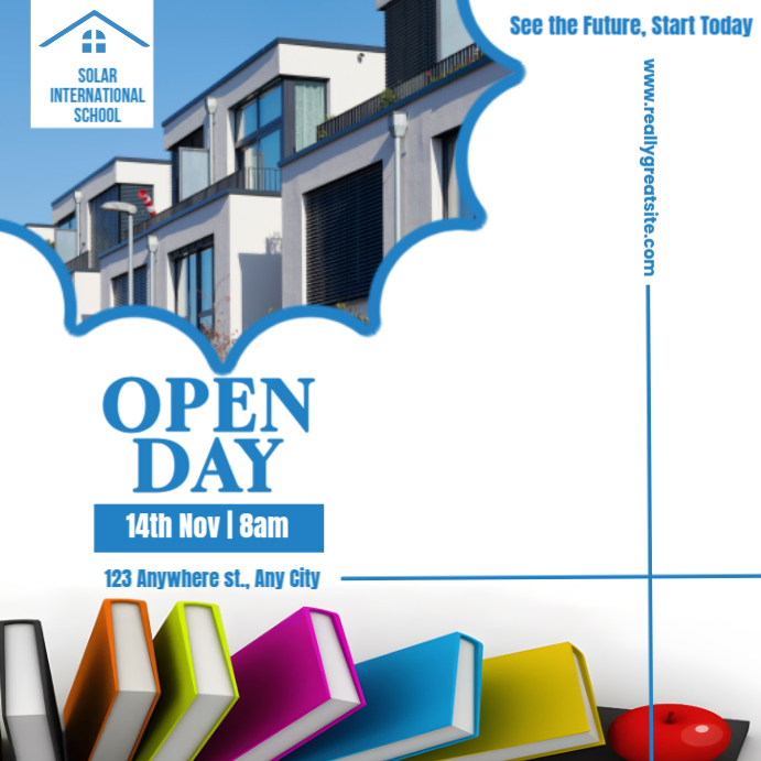White Maximalist School Open Day Instagram Post Template | PosterMyWall