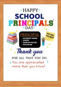White Maximalist School Principal's Day A4 template